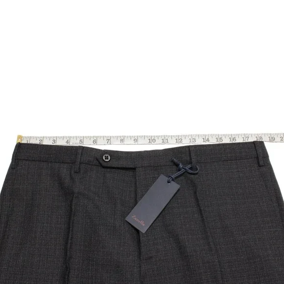 Zanella NWT Dress Pants Size 36 US Curtis In Gray Melange Wool Blend